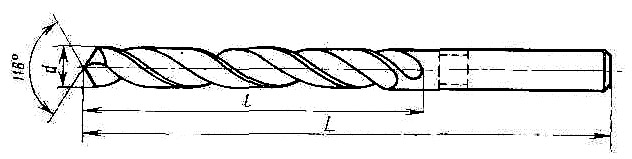 Сверла спиральные с цилиндрическим хвостовиком для обработки легких сплавов ГОСТ19543-74 