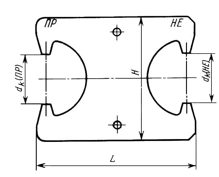 Скобы двухсторонние для контроля диаметра шлицевых валов с прямобочным профилем при центрировании по d (ГОСТ24965-81)  