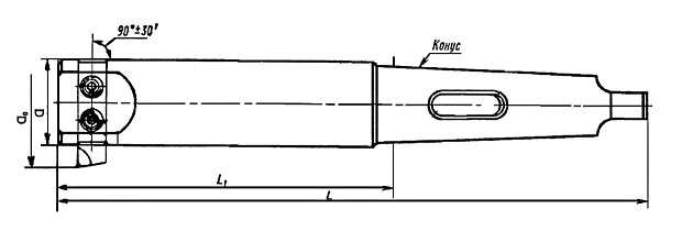 картинка Оправки расточные консольные с креплением резца под углом 90° и коническим хвостовиком (ГОСТ21221-75) от Компании Инструментал Девелопмент