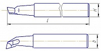 Резцы токарные расточные с пластинами из твердого сплава для обработки глухих отверстий ГОСТ 18883-73 